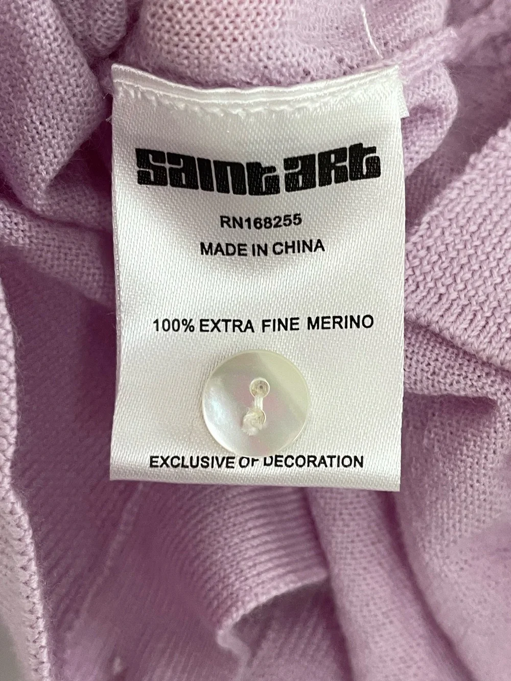Saint Art Nixon Cropped Cardigan Merino Wool Womens Size Large Lilac.   21